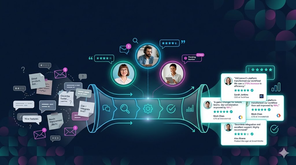 Social Proof Collection? How VAConnect Helps Startups Gather Testimonials Productively
