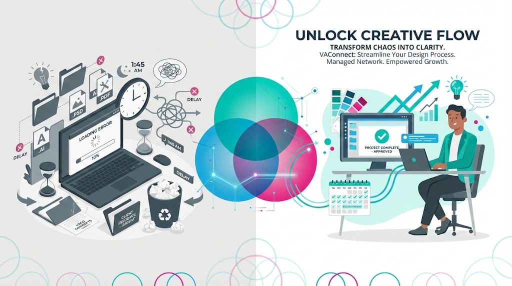Graphic Design Delays? VAConnect as Your Creative Productivity Partner for Visual Assets